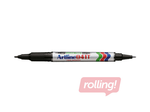 Püsiv marker Artline 041T, kaheotsaline, must, 0.4mm/1mm