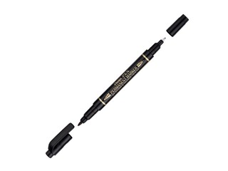 Permanentais marķieris Pentel, divpusējs, konisks, melns, 0.6/2.0mm