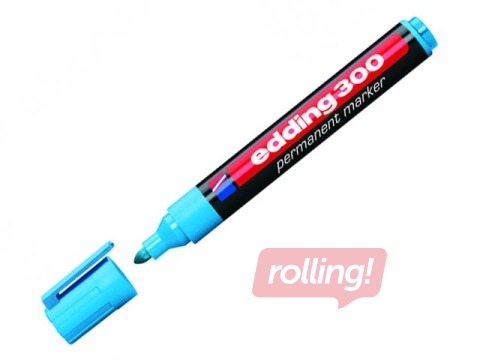 Permamentais marķieris Edding 300, gaiši zils, 1.5-3mm