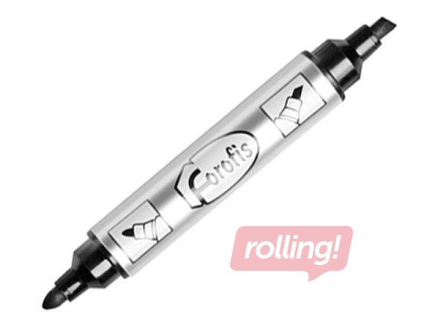 Püsimarker Forofis, kahepoolne, ümar/koonus, must, 1-5mm/3mm