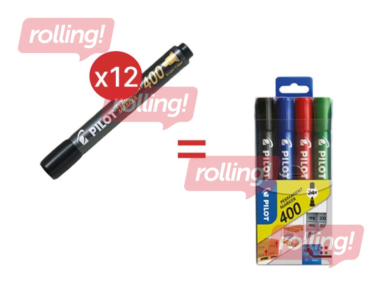 Püsimarker Pilot 400, must, 1.5-4mm + KINGITUS! Osta püsivad markerid ja saa kingitus!