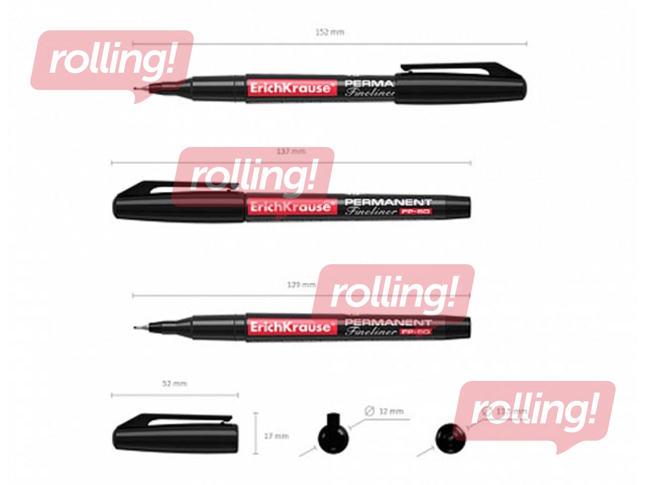 Permanent marker ErichKrause FP-50, black, 0.6mm