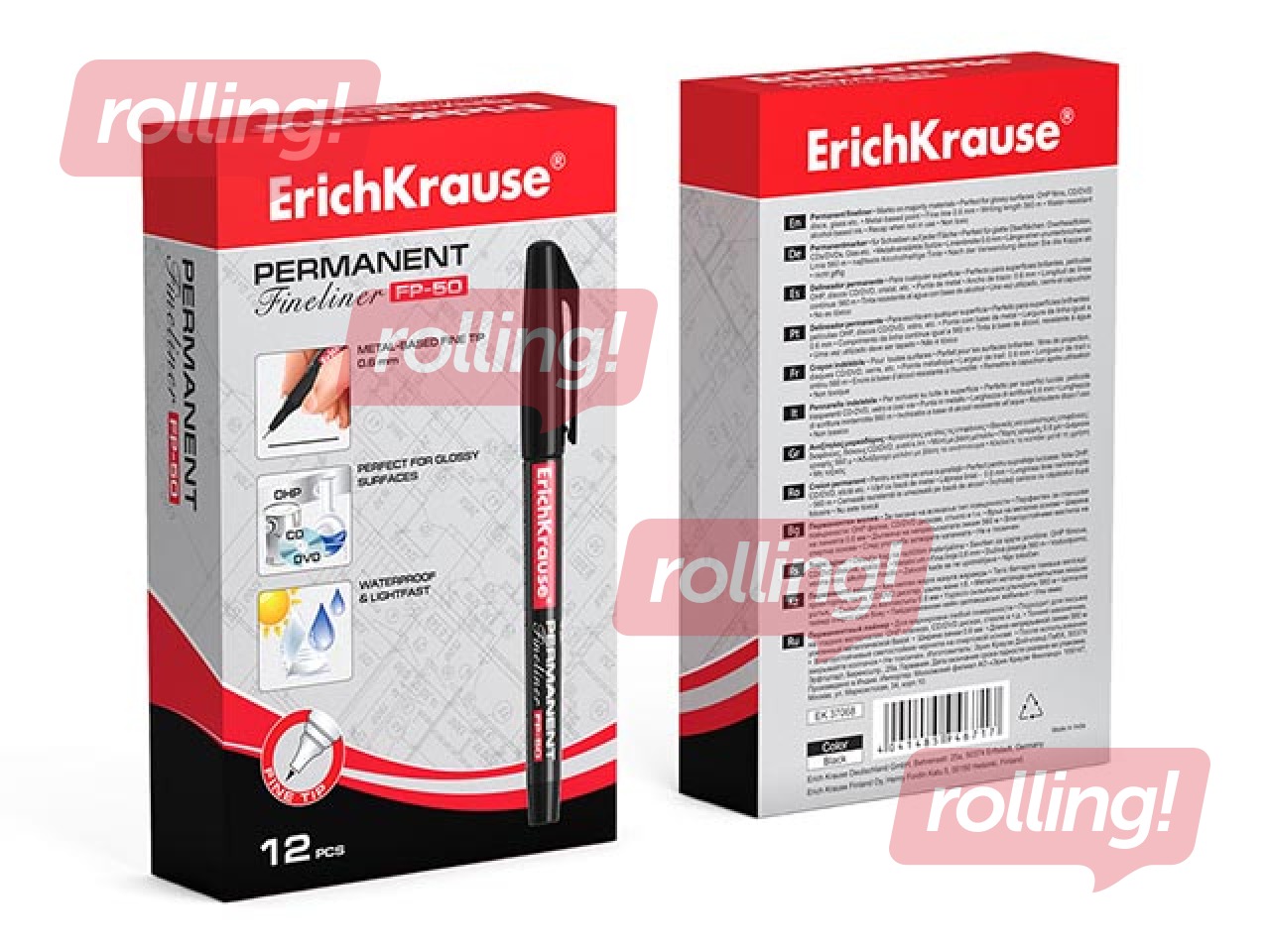 Permanent marker ErichKrause FP-50, black, 0.6mm