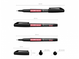 Püsimarker ErichKrause FP-50, must, 0.6mm
