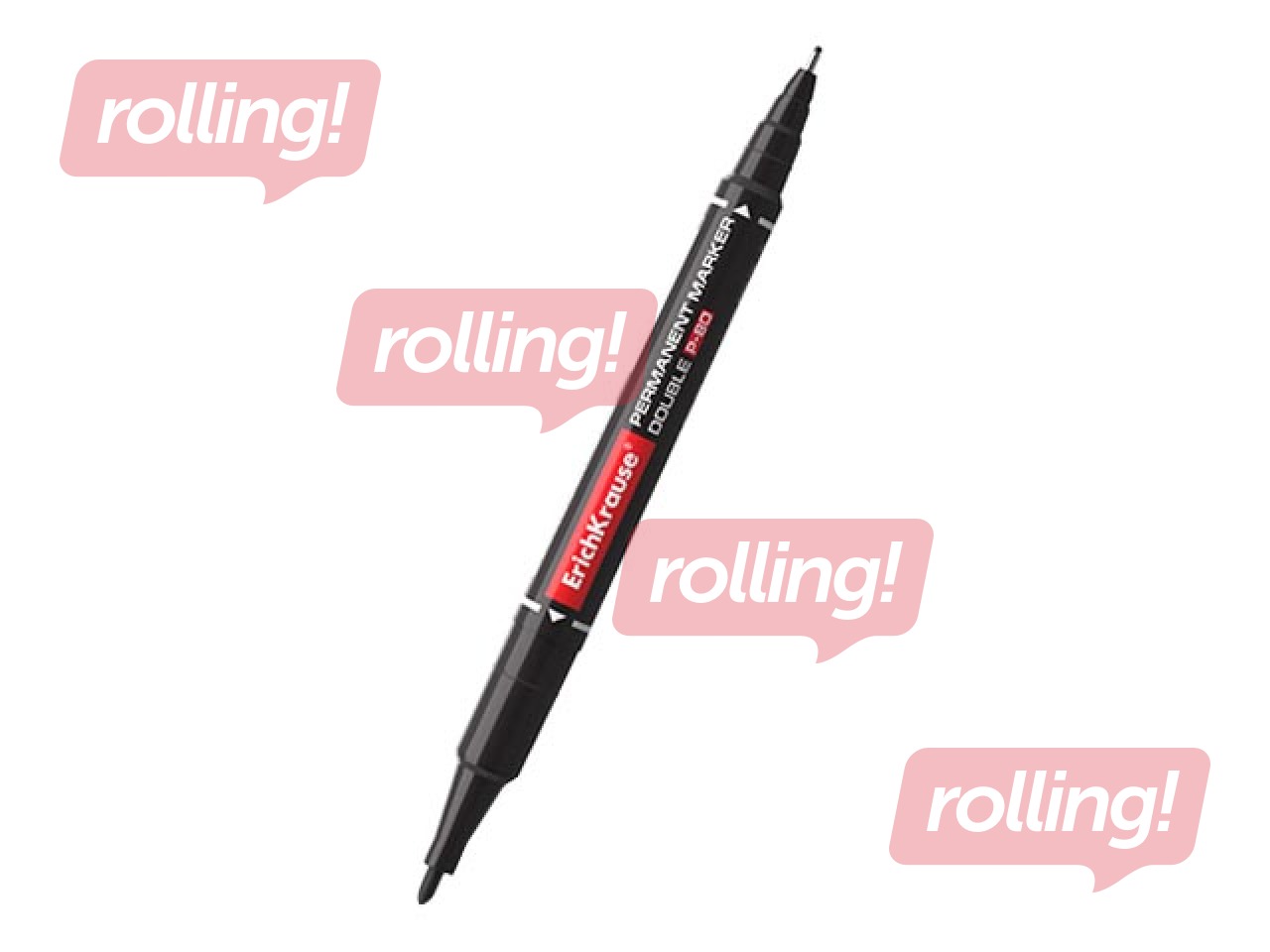 Permanent marker ErichKrause P-80, double-sided, black, 0.45/1.65mm