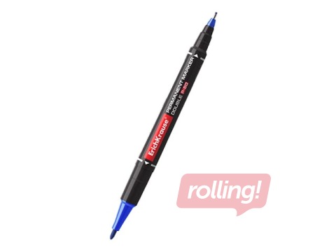 Permanent marker ErichKrause P-80, double-sided, blue, 0.45/1.65mm