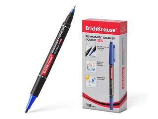 Permanent marker ErichKrause P-80, double-sided, blue, 0.45/1.65mm