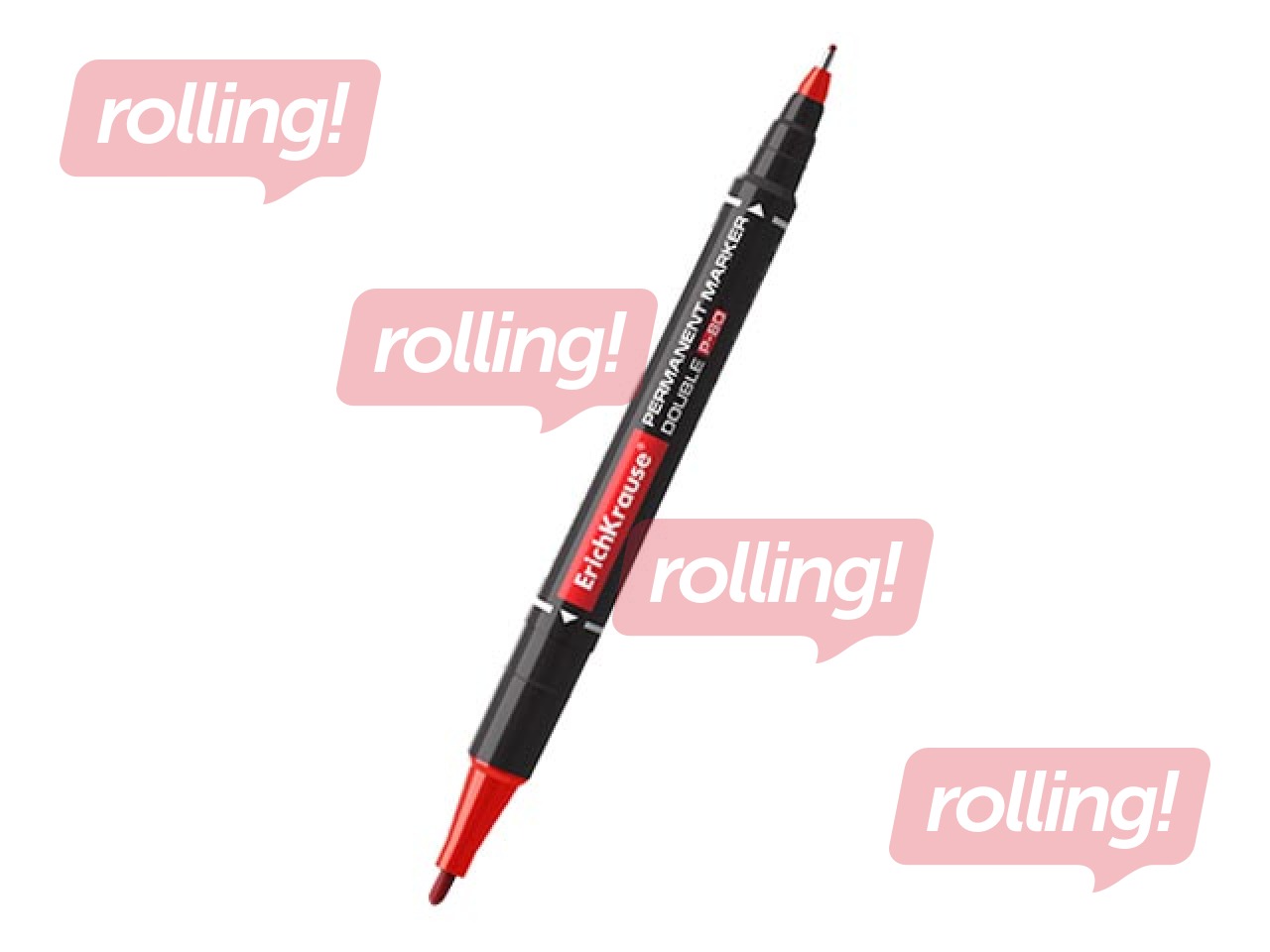 Permanent marker ErichKrause P-80, double-sided, red, 0.45/1.65mm