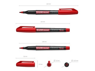 Püsimarker ErichKrause P-70, punane, 1mm