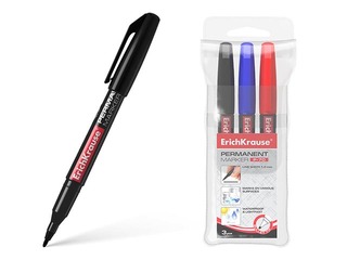Permanent Marker Set ErichKrause P-70, 1mm, 3 Colors