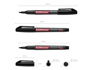 Püsivmarkerite komplekt ErichKrause P-70, 1 mm, 3 värvi