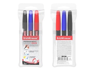 Püsivmarkerite komplekt ErichKrause P-70, 1 mm, 3 värvi