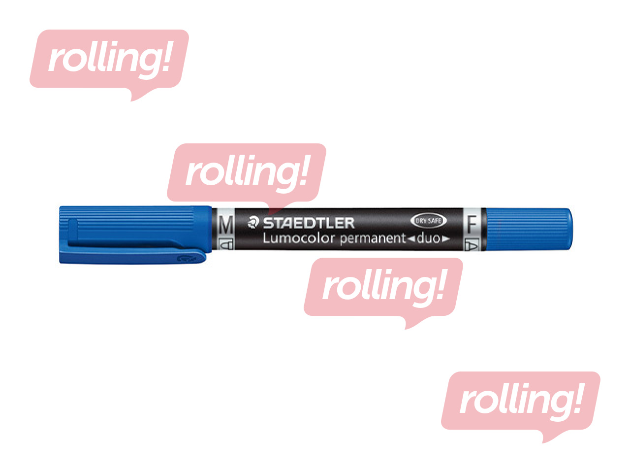 Перманентный маркер Staedtler Lumcolor DUO, двусторонний, синий, 0.6мм/1.5мм