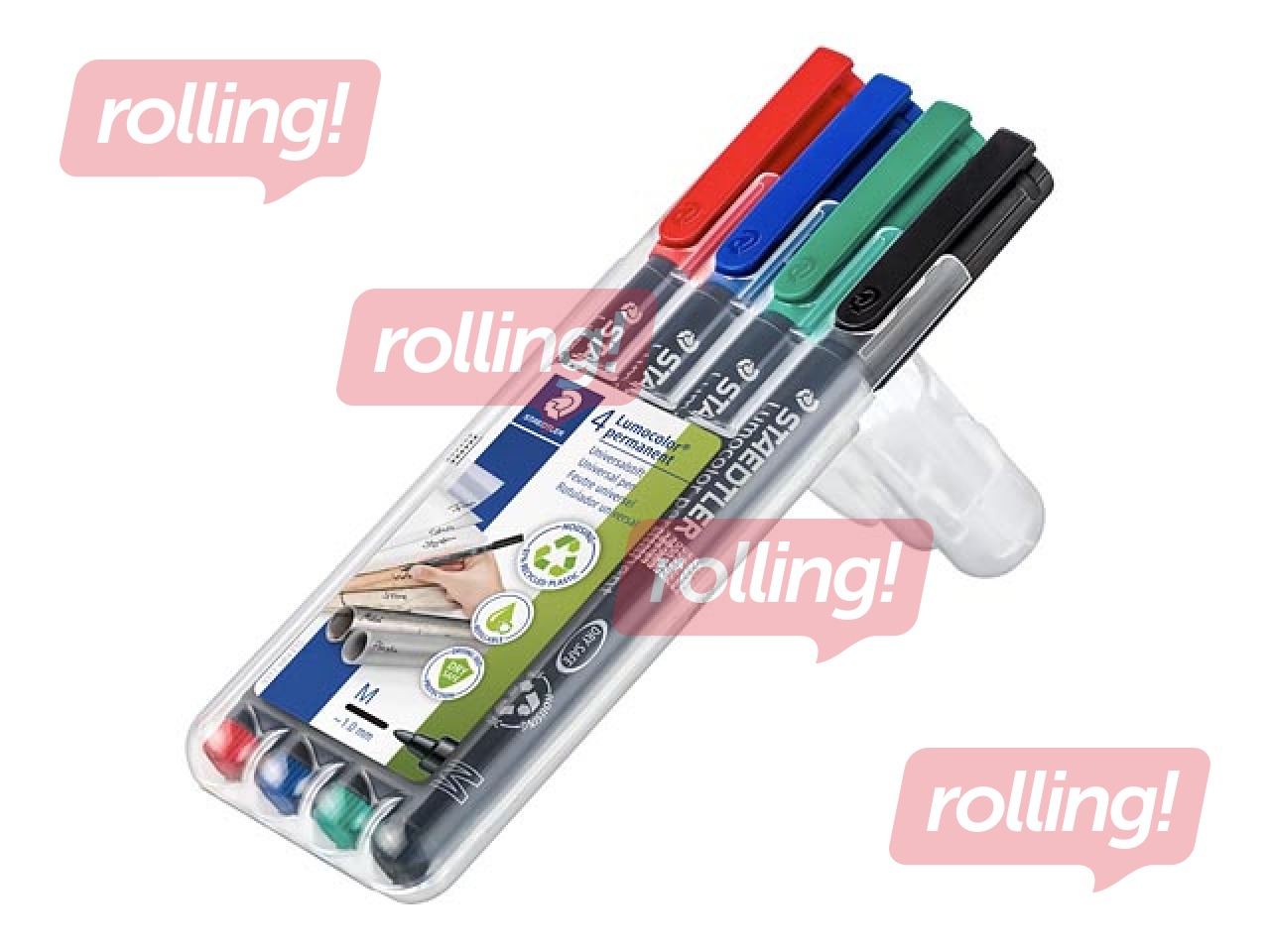 Набор OHP перманентный маркер Staedtler Lumcolor 317, 1мм, 4 цвета