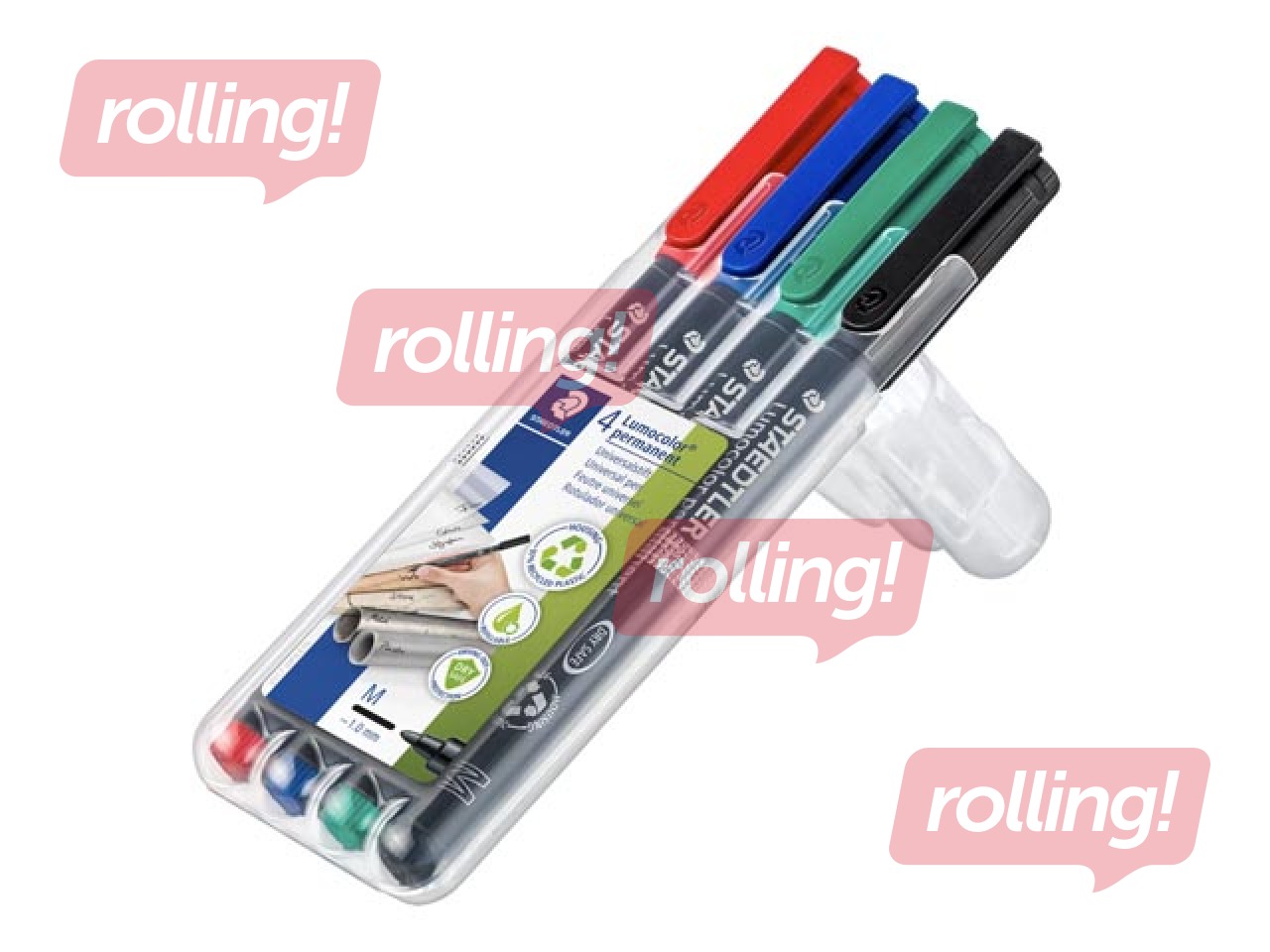 OHP Permanento marķieru komplekts Staedtler Lumcolor 314, 1.0-2.5mm, 4 krāsas