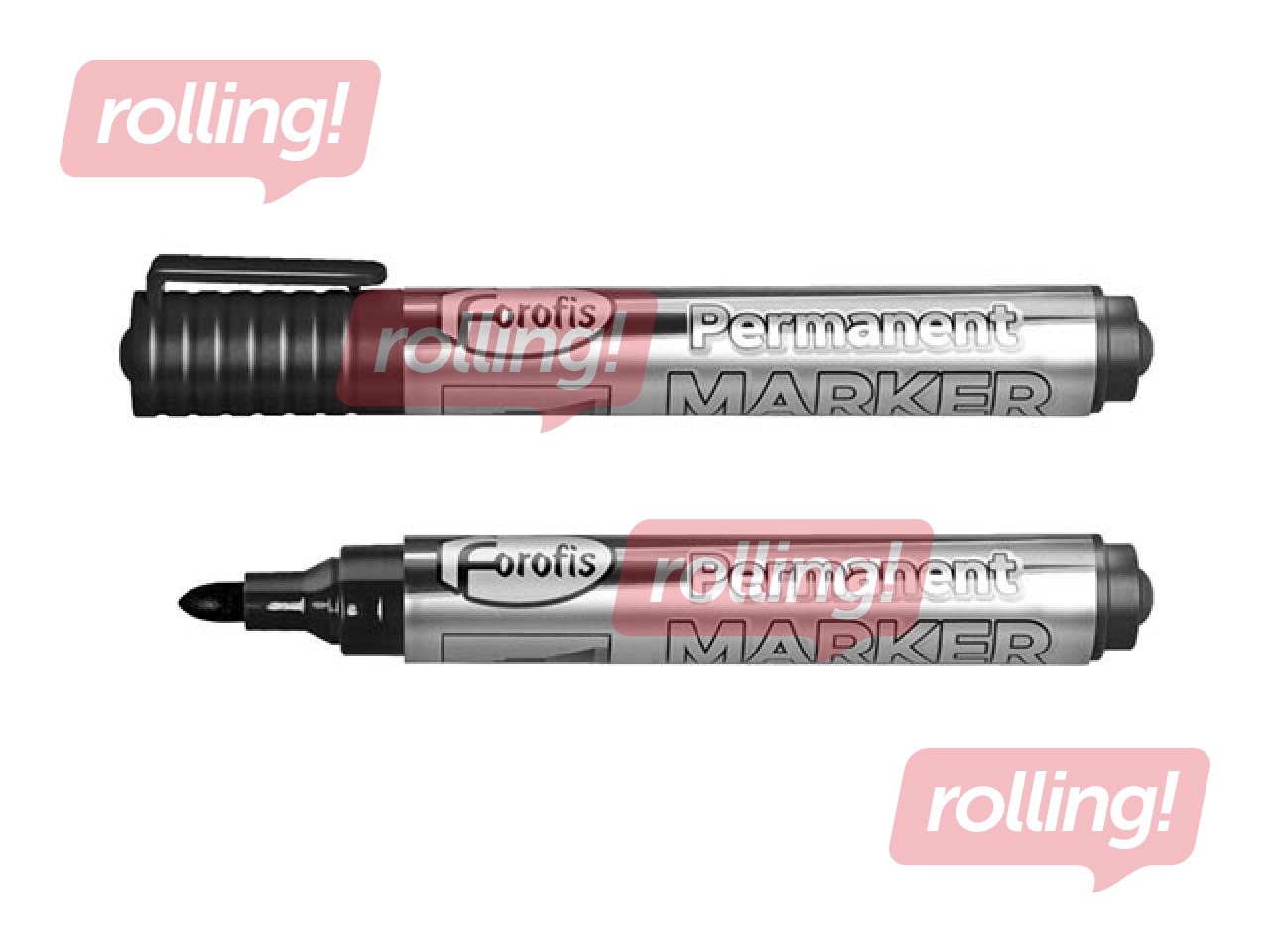 Permanentne marker Forofis, ümmargune, must 