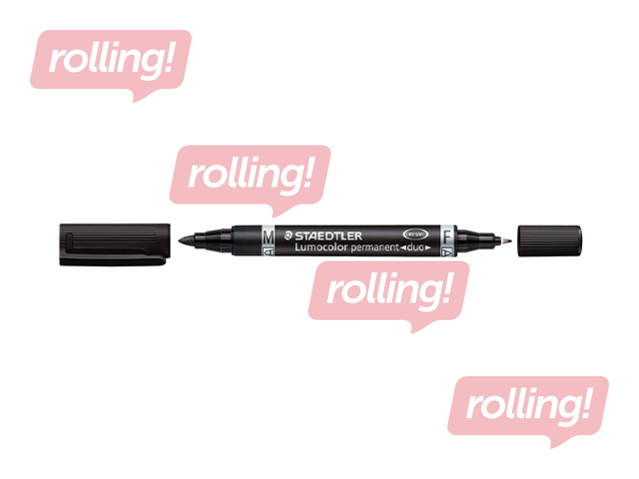 Double ended permanent marker with two bullet tips Staedtler Lumocolor, 4 colours