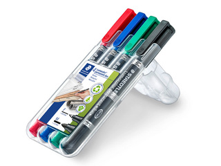 Перманентный маркер Staedtler Lumcolor DUO, двусторонний, 0,6 мм / 1,5 мм, 4 цвета