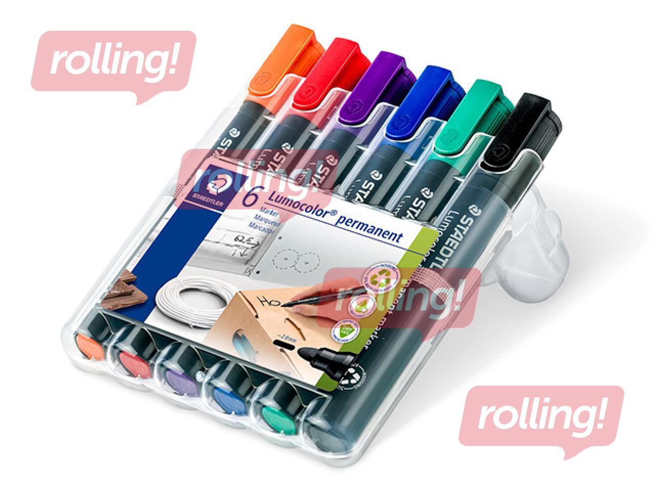 Permanent marker set Staedtler Lumcolor 352, 2mm, 6 colours