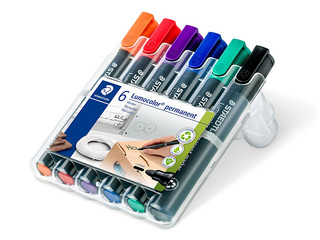 Перманентный маркер set Staedtler Lumcolor 352, 2мм, 6 цвета