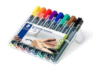 Permanent marker set Staedtler Lumcolor 352, 2mm, 8 colours
