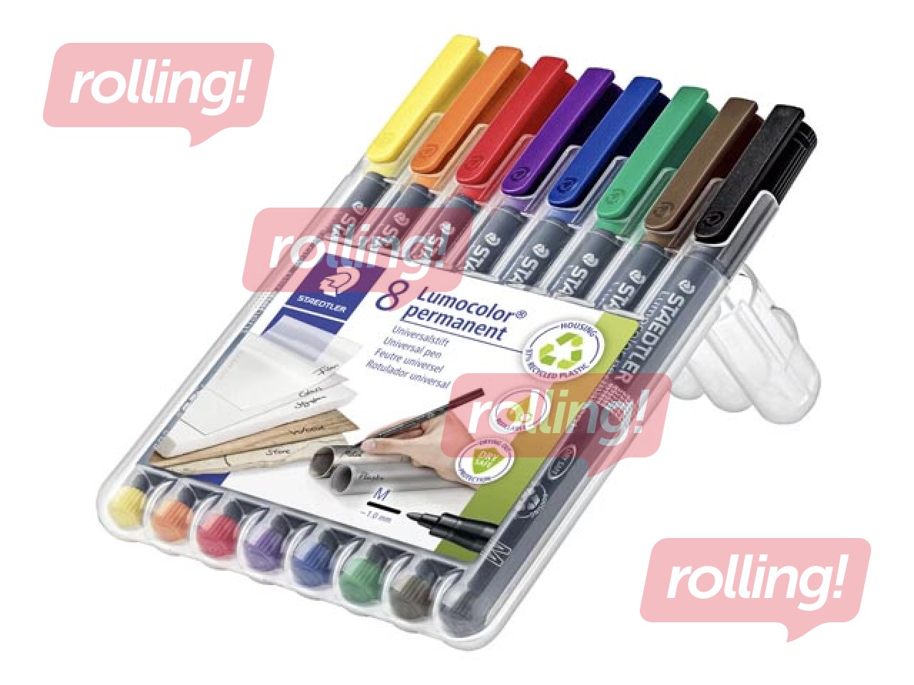 OHP püsimarkerid Staedtler Lumcolor 317, 1mm, 8 värvi