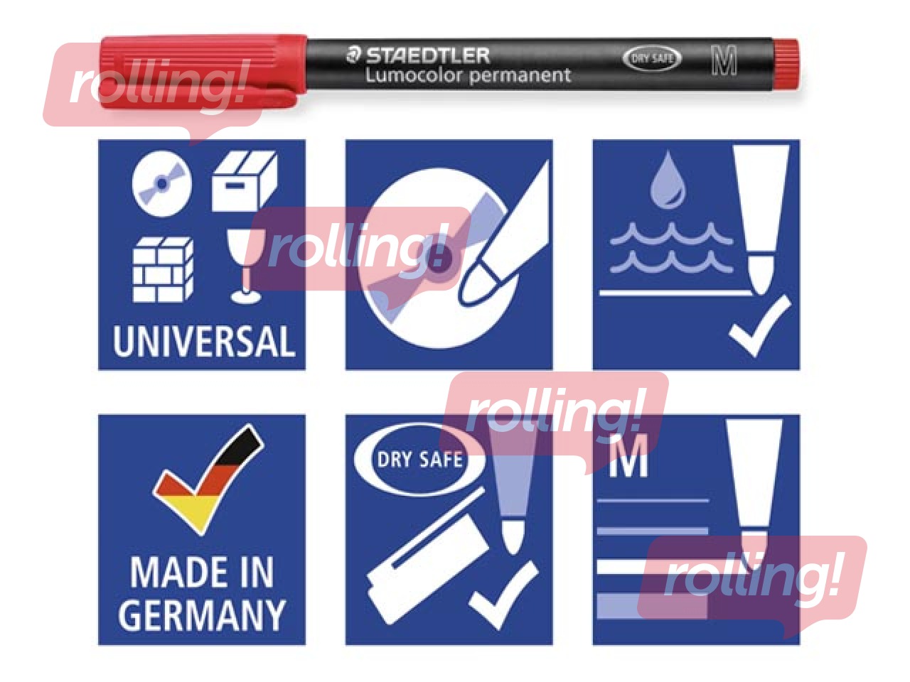 OHP püsimarkerid Staedtler Lumcolor 317, 1mm, 8 värvi