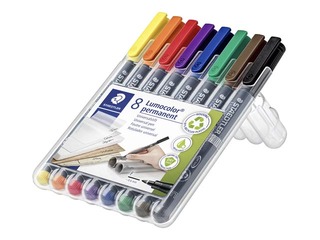 OHP Permanent marker set Staedtler Lumcolor 318, 0.6mm, 8 colours