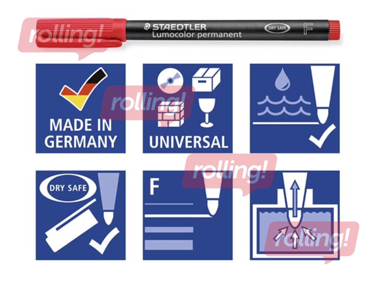 OHP Permanento marķieru komplekts Staedtler Lumcolor 318, 0.6mm, 8 krāsas
