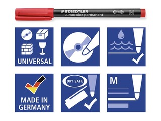 OHP Permanento marķieru komplekts Staedtler Lumcolor 317, 1mm, 6 krāsas