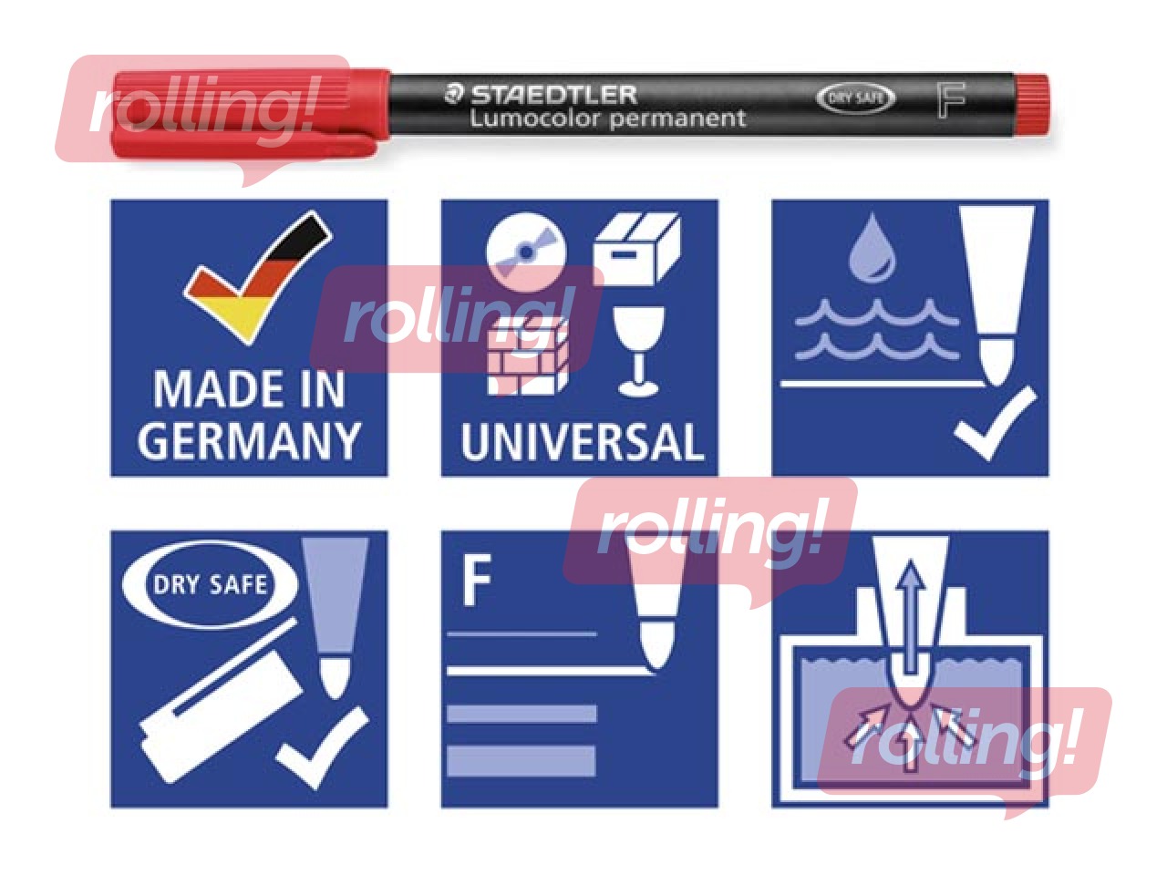 OHP Permanento marķieru komplekts Staedtler Lumcolor 318, 0.6mm, 6 krāsas