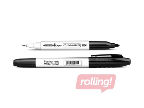 CD / DVD Marker Forpus, kahepoolne, must, 0.6/1.0mm