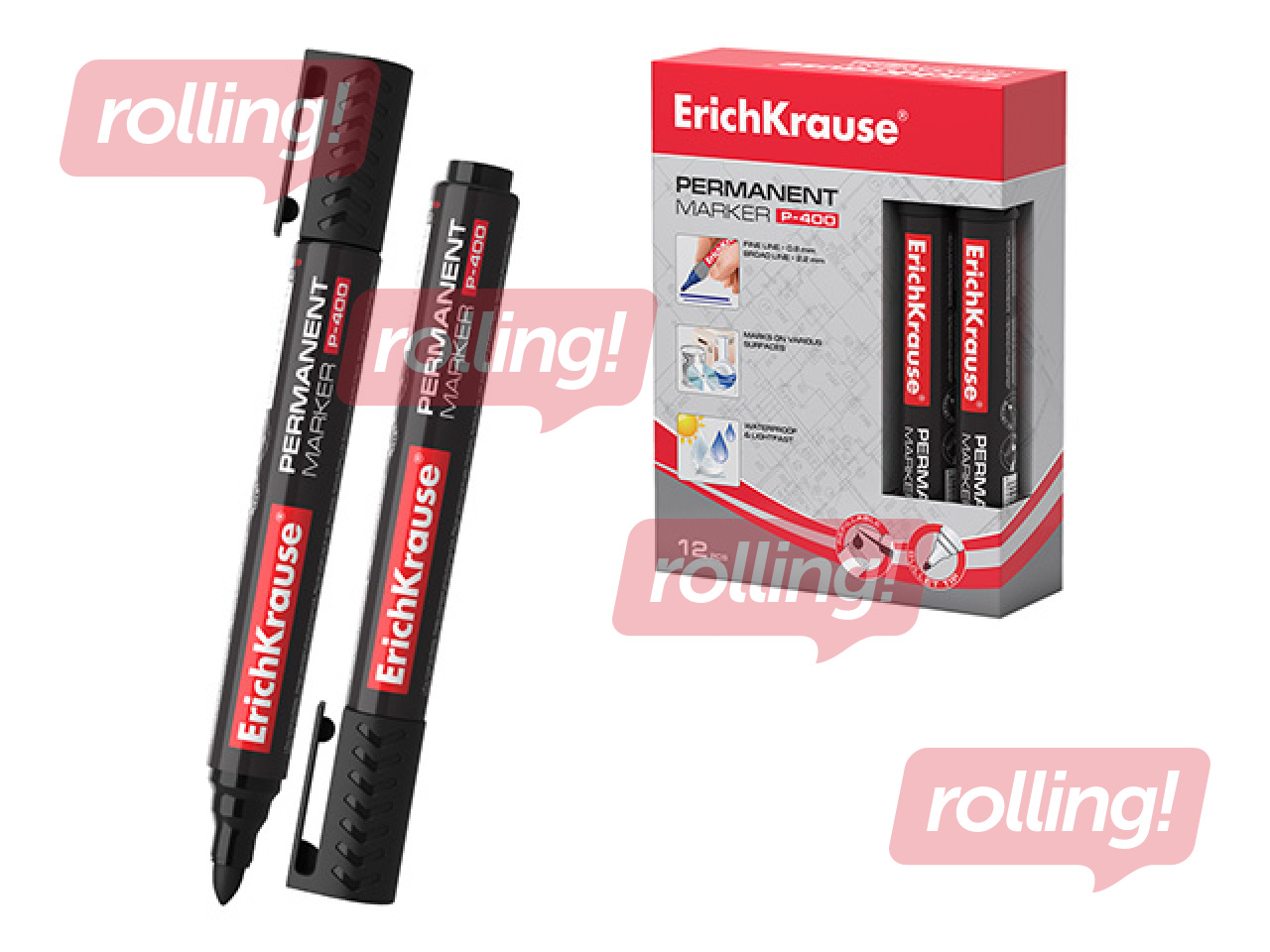Permanent marker ErichKrause P-400, 2mm, black 