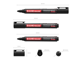 Permanent marker ErichKrause P-400, 2mm, black 