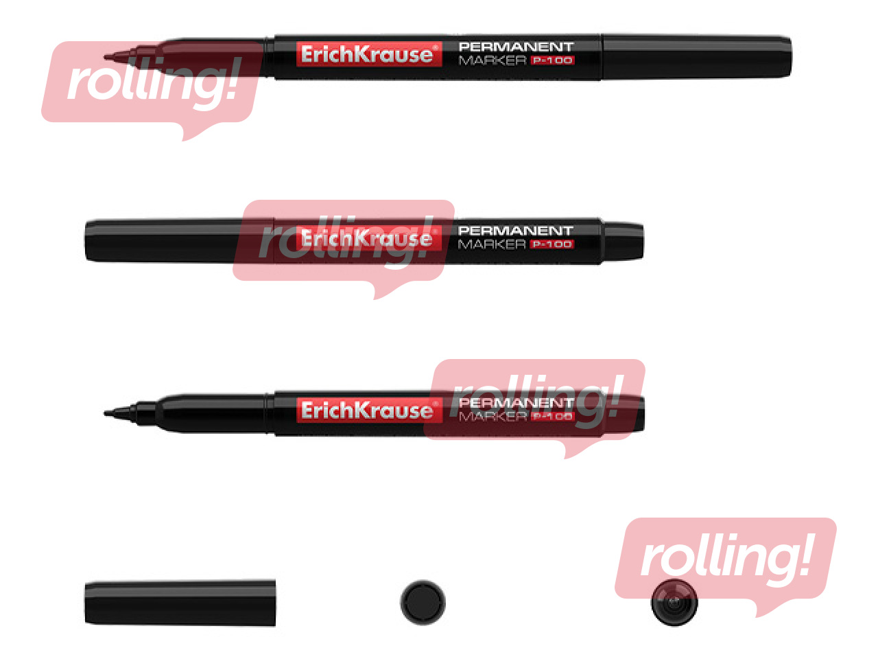 Permanent marker ErichKrause P-100, 1mm, black