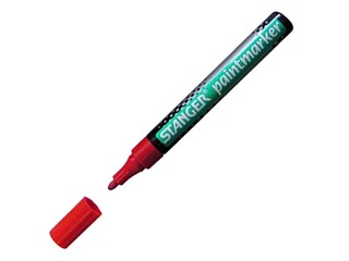 Noturīgais marķieris Stanger PAINT, sarkans, 2-4mm
