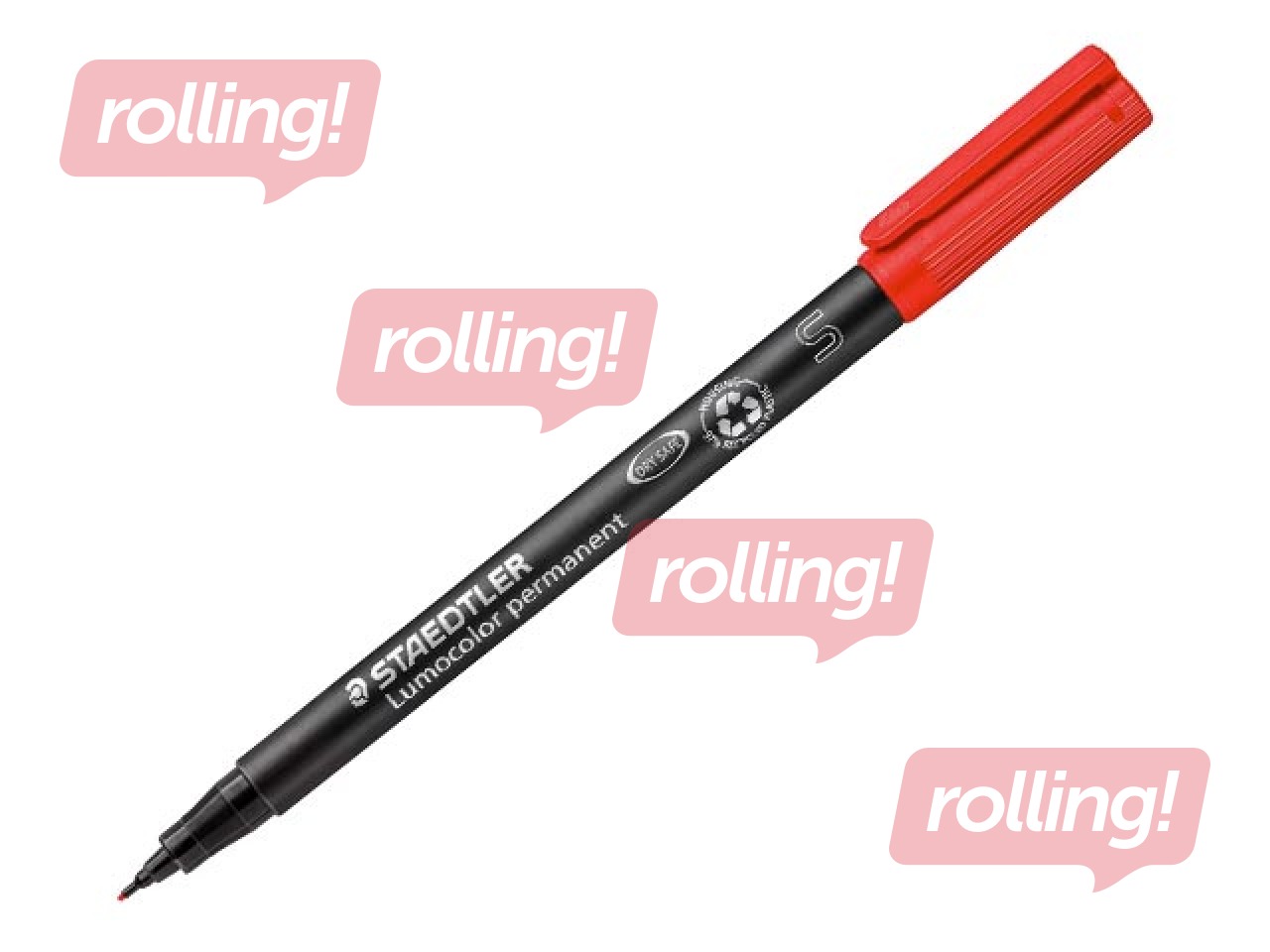 Noturīgais marķieris Staedtler Lumocolor 313, sarkans, 0.4mm