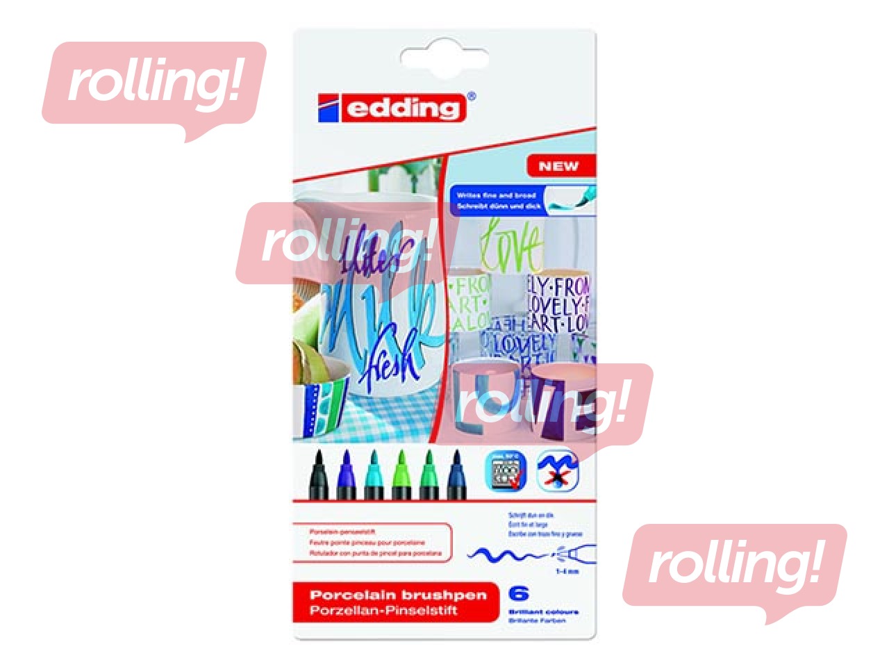 Набор фломастеров для керам Edding 4200, 6 цветов (холодные тона)