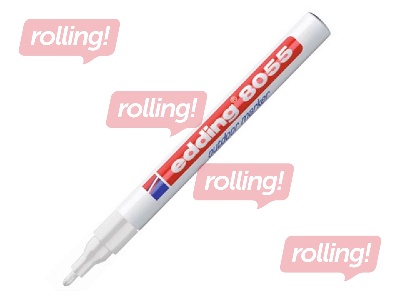 Püsimarker välitingimusteks Edding 8055, valge, 1-2mm