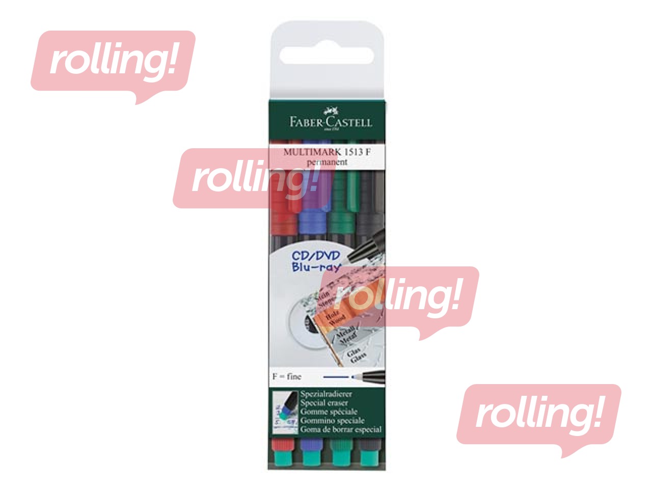 Püsitindimarkerite komplekt Faber Castell F, 4 värvi