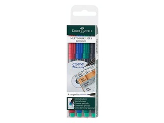 Набор перманентных маркеров Faber Castell S, 0.4мм, 4 цвета
