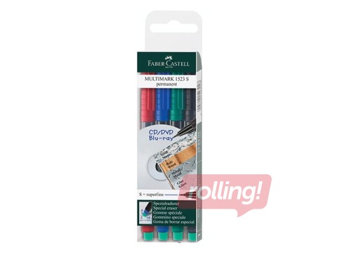 Püsitindimarkerite komplekt Faber Castell S, 0.4mm, 4 värvi