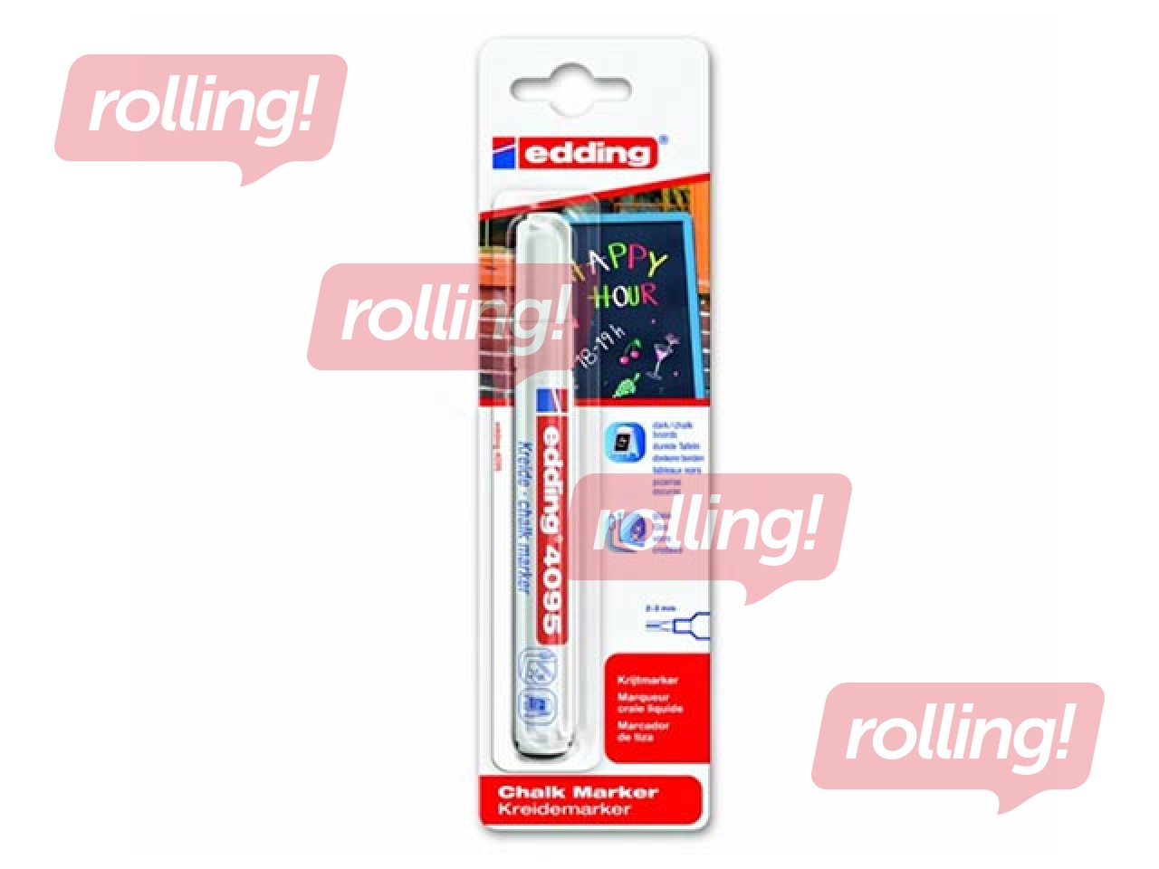 Kriidimarker Edding 4095,  2-3 mm, valge