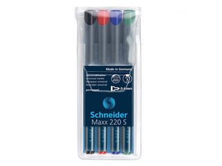 OHP marker permanentne Schneider, 0.4mm, 4 värvid