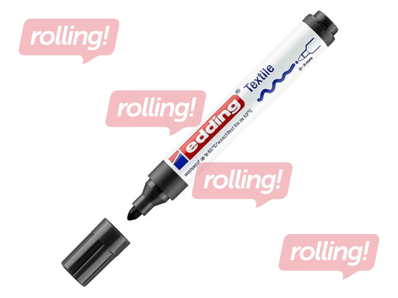 Tekstiilimarker Edding 4500, 2-3 mm, must