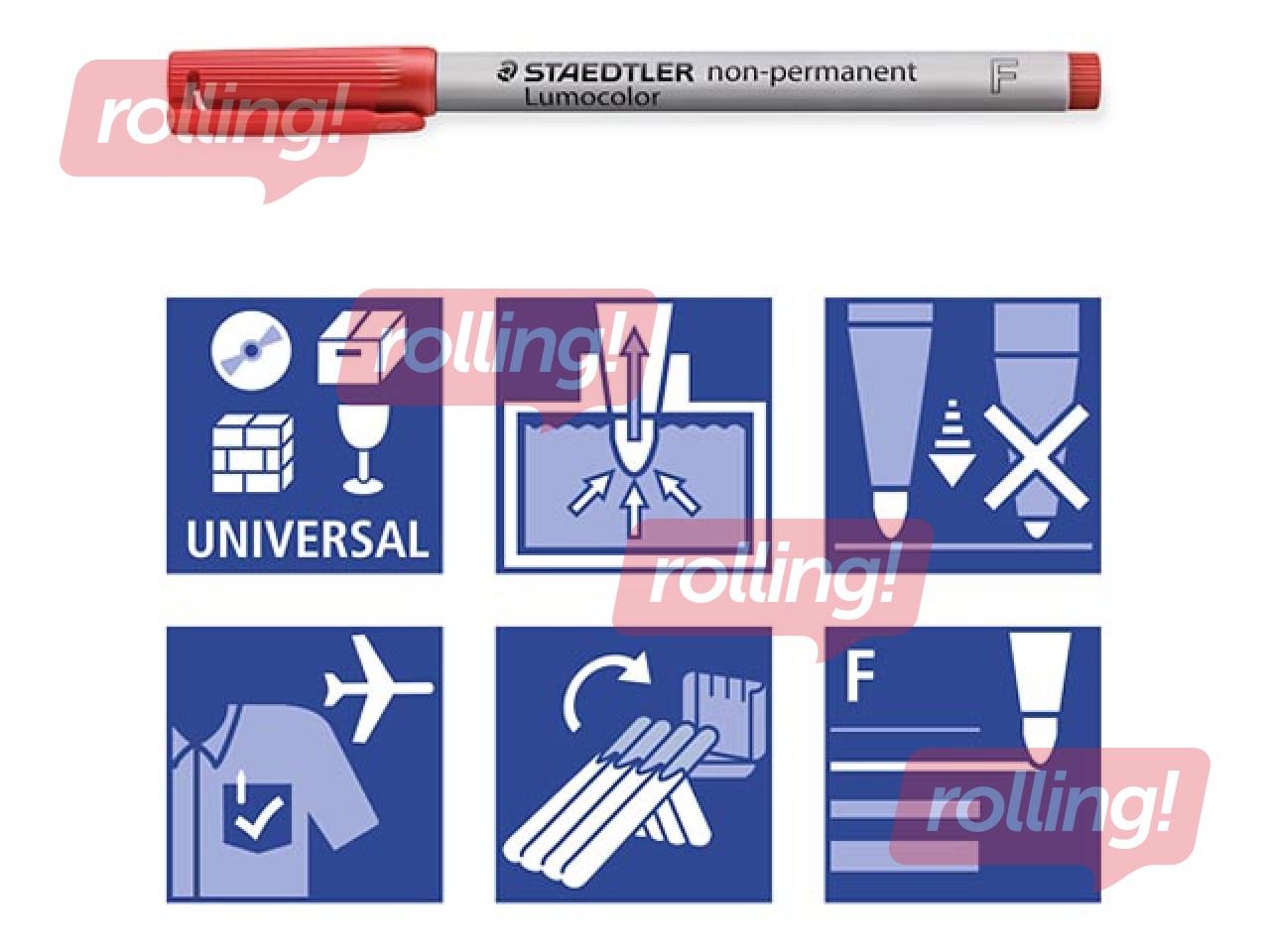 Markerid Staedtler Lumocolor 316, 0.6mm, 4 värvi