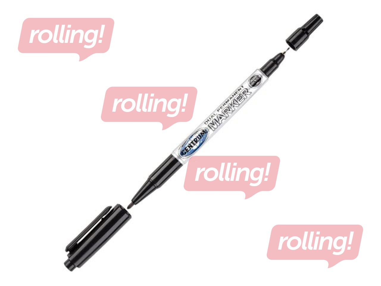 Püsimarker Centrum CD / DVD, kahe otsaga, 2 mm/ 0,5 mm, must