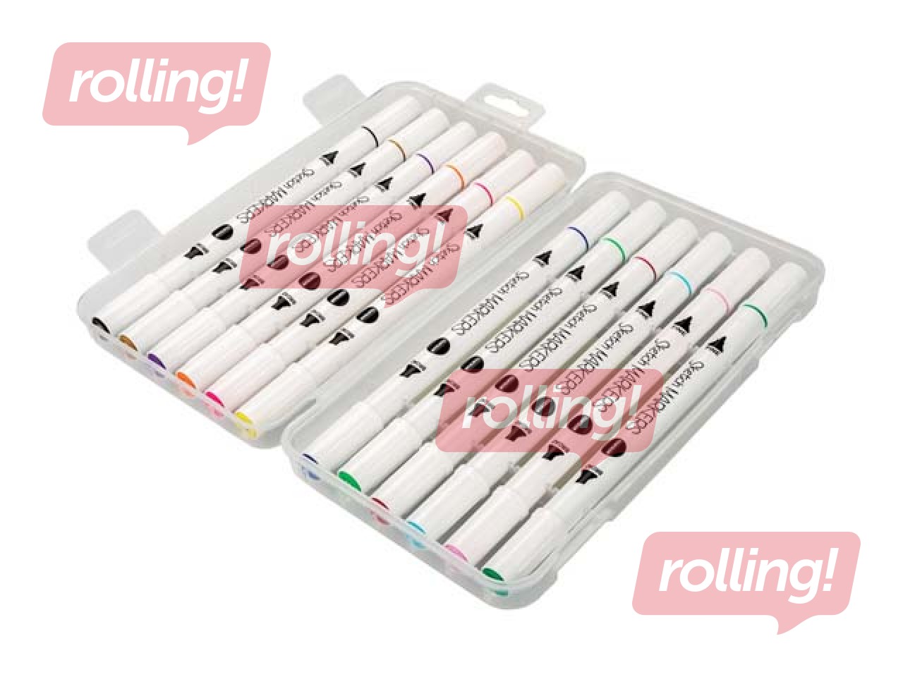 Markerid visandamiseks ja joonistamiseks, kahepoolsed, 12 värvi