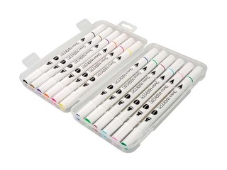 Markers for sketching and drawing, double-sided, 12 colors