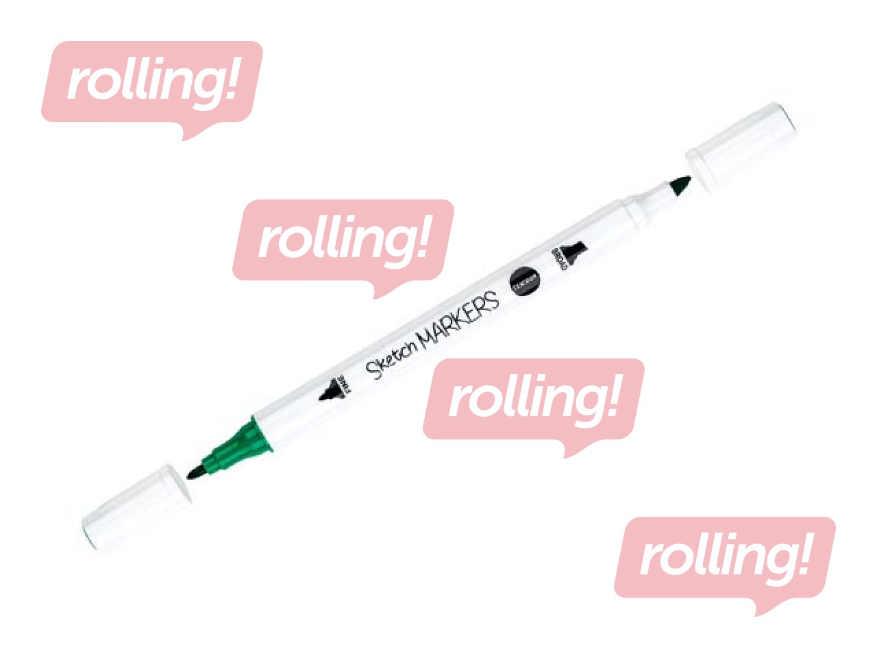 Markerid visandamiseks ja joonistamiseks, kahepoolsed, 24 värvi